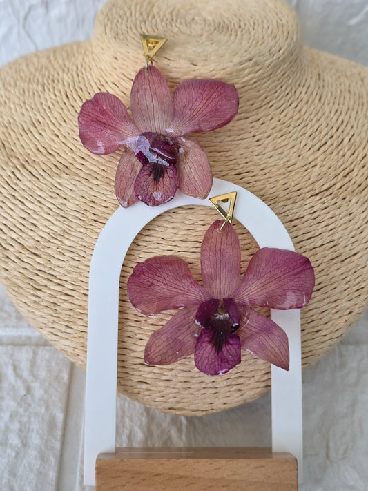 Purple Orchids Earring